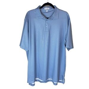 Peter Millar Short Sleeve‎ Light Blue Polo with White Polka Dots Men’s Size XL